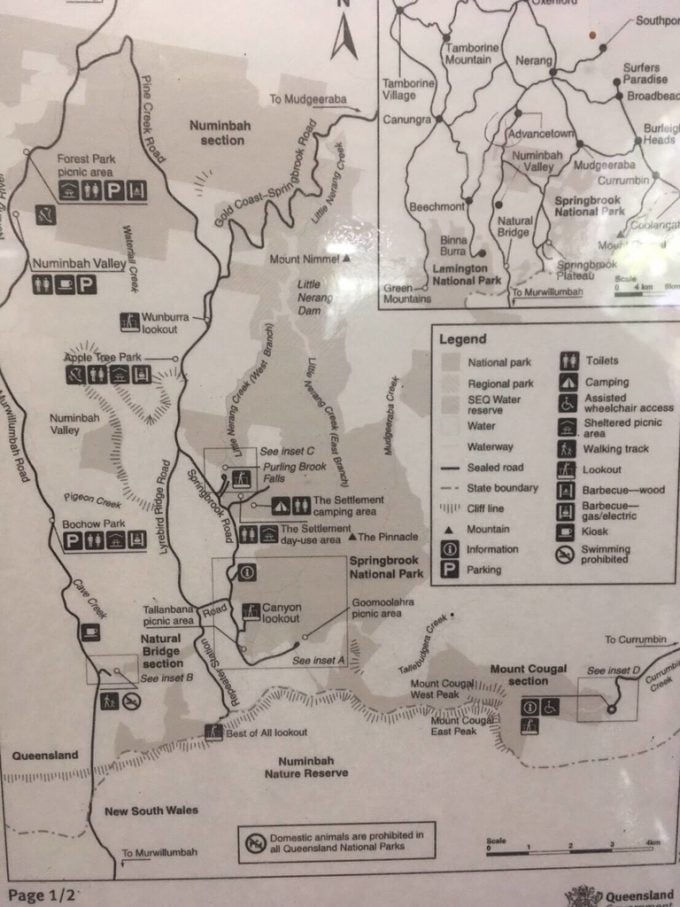 Springbrook National Park map
