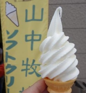 北海道 ソフトクリーム 山中牧場